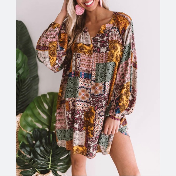 umgee patchwork dress